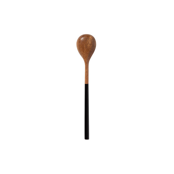 Black and natural wood teaspoon